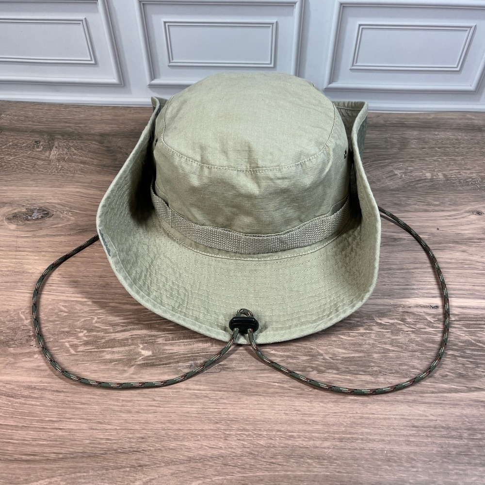 Swiss Tech Boonie Hat Mens Khaki Green Ripstop Sun Safari Hiking Fishing L-XL